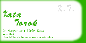 kata torok business card