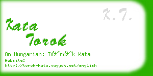 kata torok business card